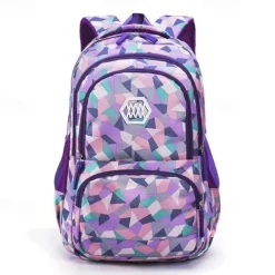 School Backpack Bookbag Multicolor for Student Boys Girls Multi-function Wear-Resistant Large Capacity Nylon School Bag Back Pack Satchel 21.5 inch