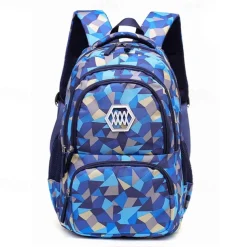 School Backpack Bookbag Multicolor for Student Boys Girls Multi-function Wear-Resistant Large Capacity Nylon School Bag Back Pack Satchel 21.5 inch