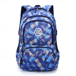 School Backpack Bookbag Multicolor for Student Boys Girls Multi-function Wear-Resistant Large Capacity Nylon School Bag Back Pack Satchel 21.5 inch