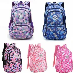School Backpack Bookbag Multicolor for Student Boys Girls Multi-function Wear-Resistant Large Capacity Nylon School Bag Back Pack Satchel 21.5 inch