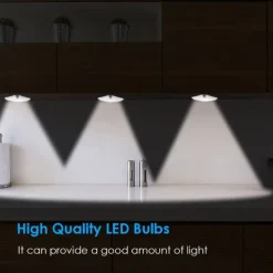 Schranklicht Mit Quadratische Bewegungsmelder Nachtlichter, Batteriebetriebene PIR-Induktionsleuchte für Schrank, Magnetische Beleuchtung für Treppen, Küche und Schlafzimmer (1 Stück)