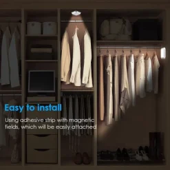 Schranklicht Mit Quadratische Bewegungsmelder Nachtlichter, Batteriebetriebene PIR-Induktionsleuchte für Schrank, Magnetische Beleuchtung für Treppen, Küche und Schlafzimmer (1 Stück)