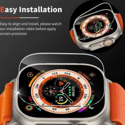 Screen Protector Film for iWatch Ultra/Ultra 2 Series 9 8 7 6 SE 5 4 3 2 1 for Apple Watch 49mm 44mm 40mm Soft / Tempered glass Protective Accessories（3/1pcs film）
