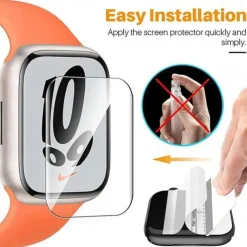 Screen Protector Film for iWatch Ultra/Ultra 2 Series 9 8 7 6 SE 5 4 3 2 1 for Apple Watch 49mm 44mm 40mm Soft / Tempered glass Protective Accessories（3/1pcs film）
