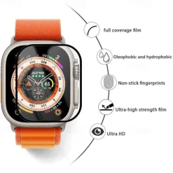 Screen Protector Film for iWatch Ultra/Ultra 2 Series 9 8 7 6 SE 5 4 3 2 1 for Apple Watch 49mm 44mm 40mm Soft / Tempered glass Protective Accessories（3/1pcs film）