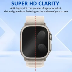 Screen Protector Film for iWatch Ultra/Ultra 2 Series 9 8 7 6 SE 5 4 3 2 1 for Apple Watch 49mm 44mm 40mm Soft / Tempered glass Protective Accessories（3/1pcs film）