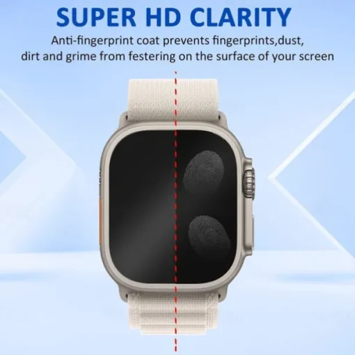Screen Protector Film for iWatch Ultra/Ultra 2 Series 9 8 7 6 SE 5 4 3 2 1 for Apple Watch 49mm 44mm 40mm Soft / Tempered glass Protective Accessories（3/1pcs film）