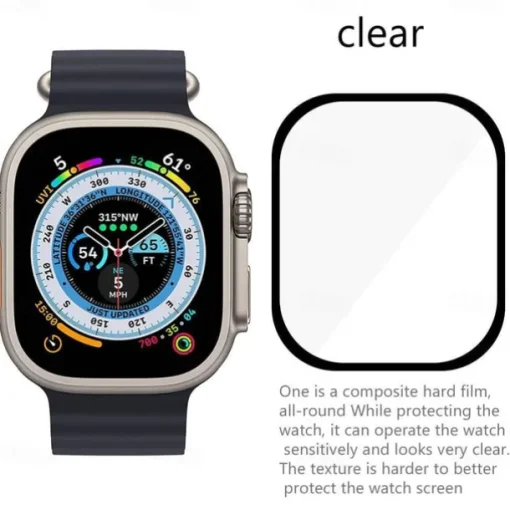 Screen Protector Film for iWatch Ultra/Ultra 2 Series 9 8 7 6 SE 5 4 3 2 1 for Apple Watch 49mm 44mm 40mm Soft / Tempered glass Protective Accessories（3/1pcs film）