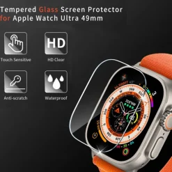 Screen Protector Film for iWatch Ultra/Ultra 2 Series 9 8 7 6 SE 5 4 3 2 1 for Apple Watch 49mm 44mm 40mm Soft / Tempered glass Protective Accessories（3/1pcs film）