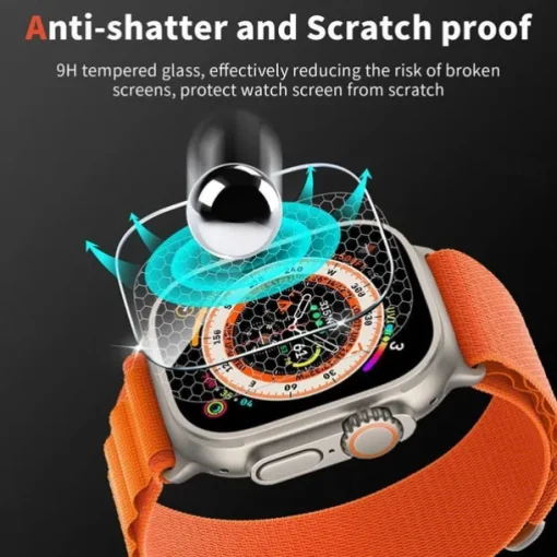 Screen Protector Film for iWatch Ultra/Ultra 2 Series 9 8 7 6 SE 5 4 3 2 1 for Apple Watch 49mm 44mm 40mm Soft / Tempered glass Protective Accessories（3/1pcs film）