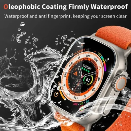 Screen Protector Film for iWatch Ultra/Ultra 2 Series 9 8 7 6 SE 5 4 3 2 1 for Apple Watch 49mm 44mm 40mm Soft / Tempered glass Protective Accessories（3/1pcs film）