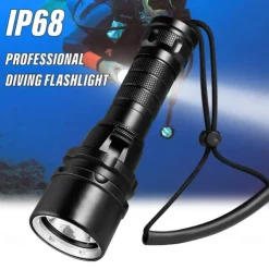 Scube Diving Flashlight IP68 WaterProof Underwater Rechargeable 1850 Battery Flashlight, Professional Diving Flashlight for Indoor and Outdoor Use