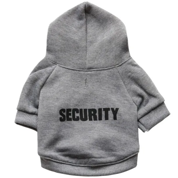 Security Dog Hoodies Dog Clothes Apparel Winter Sweatshirt Warm Sweater Cotton Jacket Coat Hoodie for Small Dog Medium Large Dog Cat (Black, 3XL)