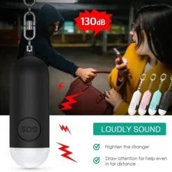 Self Defense Women Alarm 130dB Girl Security Protect Alert Personal Safety Scream Loud Keychain Emergency Alarm