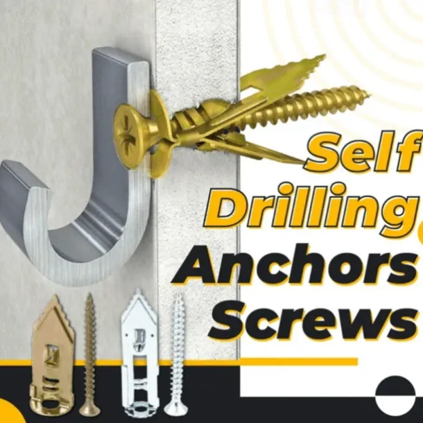 Self-Drilling Anchors Screws - Carbon Steel, Zinc-Plated, No-Drill Wall Anchors for Hanging Home Decor