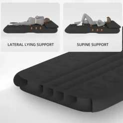 Self-Inflating Air Mattress Car Back Seat Bed PVC Flocked Surface Car Air Couch Cushion Built-in Charging Pump for Rapid Inflation and Deflation