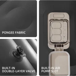 Self-Inflating Air Mattress Car Back Seat Bed PVC Flocked Surface Car Air Couch Cushion Built-in Charging Pump for Rapid Inflation and Deflation