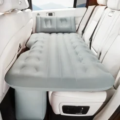 Self-Inflating Air Mattress Car Back Seat Bed PVC Flocked Surface Car Air Couch Cushion Built-in Charging Pump for Rapid Inflation and Deflation