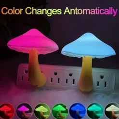 Sensor LED Night Light Plug in Lamp Mushroom Night Light 7-Color Changing Magic Mini Pretty Mushroom-Shaped Night Lights for Adults Kids NightLight