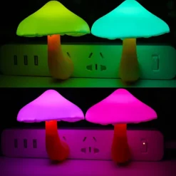 Sensor LED Night Light Plug in Lamp Mushroom Night Light 7-Color Changing Magic Mini Pretty Mushroom-Shaped Night Lights for Adults Kids NightLight