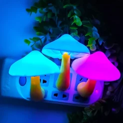 Sensor LED Night Light Plug in Lamp Mushroom Night Light 7-Color Changing Magic Mini Pretty Mushroom-Shaped Night Lights for Adults Kids NightLight