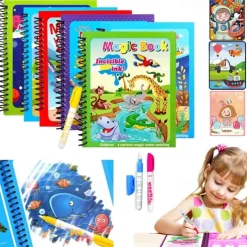 1Set Children Painting Drawing Toys Reusable Coloring Book Magic Water Drawing Book Sensory Early Education Toys For Kids