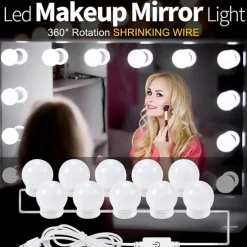 1set LED Makeup Mirror Light Vanity LED Light Bulbs Cosmetic Lighted Make up Mirrors Bulb Bright Lights Wall Lamp for Dressing Table