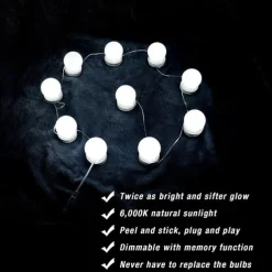 1set LED Makeup Mirror Light Vanity LED Light Bulbs Cosmetic Lighted Make up Mirrors Bulb Bright Lights Wall Lamp for Dressing Table