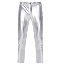 Set with Shiny Metallic Straight Leg Pants 2 PCS Disco Outfits 1980s Men's Sequins Cosplay Costume Masquerade Party Evening Club Performance