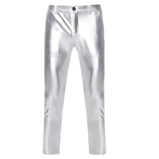 Set with Shiny Metallic Straight Leg Pants 2 PCS Disco Outfits 1980s Men's Sequins Cosplay Costume Masquerade Party Evening Club Performance