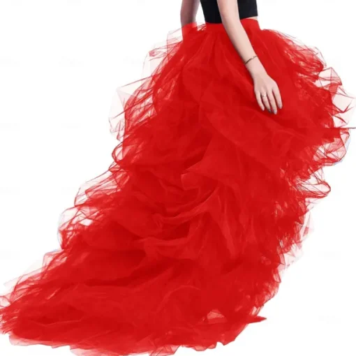 Set with Tulle Tutu Skirt Feather Cape Lace Gloves 3 PCS Women's High Waist High Low Layered Tulle Floor Length Skirt Feather Shawls Outfits Maleficent Costume Punk Gothic Halloween Party Carnival