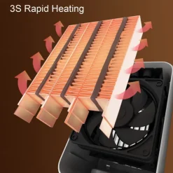 Shaking Head Silent Heating Small Heater Fan Rapid Heating Intelligent Temperature Control Home Office Desk Electric Heater