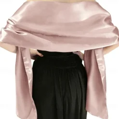 Shawls and Wraps for Evening Dresses Satin Women Long Scarf Wedding Guest Shawl
