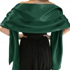 Shawls and Wraps for Evening Dresses Satin Women Long Scarf Wedding Guest Shawl