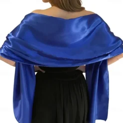 Shawls and Wraps for Evening Dresses Satin Women Long Scarf Wedding Guest Shawl