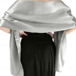 Shawls and Wraps for Evening Dresses Satin Women Long Scarf Wedding Guest Shawl