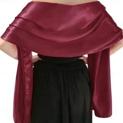 Shawls and Wraps for Evening Dresses Satin Women Long Scarf Wedding Guest Shawl