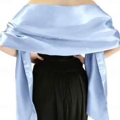 Shawls and Wraps for Evening Dresses Satin Women Long Scarf Wedding Guest Shawl