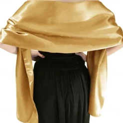 Shawls and Wraps for Evening Dresses Satin Women Long Scarf Wedding Guest Shawl
