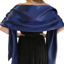 Shawls and Wraps for Evening Dresses Satin Women Long Scarf Wedding Guest Shawl