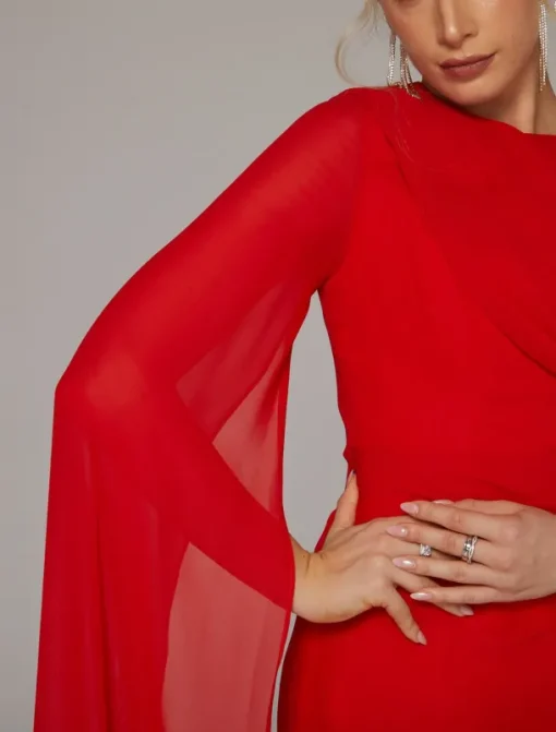 Sheath Evening Gown Elegant Dress Formal Fall Sweep / Brush Train Sleeveless Cowl Neck Chiffon with Feather Ruched Slit