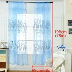 Sheer Curtains White Window Curtains Farmhouse For Living Room Bedroom,Voile Curtain Outdoor Vintage Rod Pocket Curtain Drapes 1 Panel