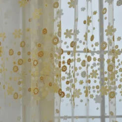 Sheer Curtains White Window Curtains Farmhouse For Living Room Bedroom,Voile Curtain Outdoor Vintage Rod Pocket Curtain Drapes 1 Panel