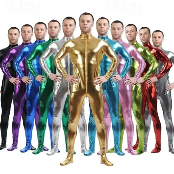 Shiny Zentai Suits Cosplay Costume Skin Suit Carnival Costume Full Body Suit Men's Women's Sex Sexy Costume Solid Colored Spandex Latex Costume for Halloween Adults'