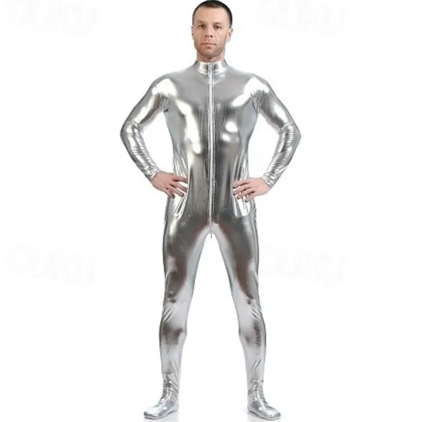 Shiny Zentai Suits Cosplay Costume Skin Suit Carnival Costume Full Body Suit Men's Women's Sex Sexy Costume Solid Colored Spandex Latex Costume for Halloween Adults'