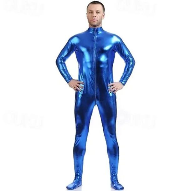 Shiny Zentai Suits Cosplay Costume Skin Suit Carnival Costume Full Body Suit Men's Women's Sex Sexy Costume Solid Colored Spandex Latex Costume for Halloween Adults'