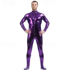 Shiny Zentai Suits Cosplay Costume Skin Suit Carnival Costume Full Body Suit Men's Women's Sex Sexy Costume Solid Colored Spandex Latex Costume for Halloween Adults'