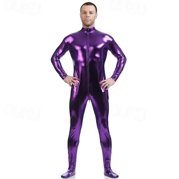 Shiny Zentai Suits Cosplay Costume Skin Suit Carnival Costume Full Body Suit Men's Women's Sex Sexy Costume Solid Colored Spandex Latex Costume for Halloween Adults'