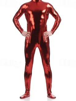 Shiny Zentai Suits Skin Suit Bodysuit Carnival Costume Full Body Suit Men's Women's Sex Solid Colored Spandex Latex Costume for Halloween Masquerade Adults'