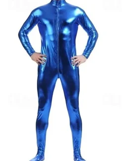 Shiny Zentai Suits Skin Suit Bodysuit Carnival Costume Full Body Suit Men's Women's Sex Solid Colored Spandex Latex Costume for Halloween Masquerade Adults'